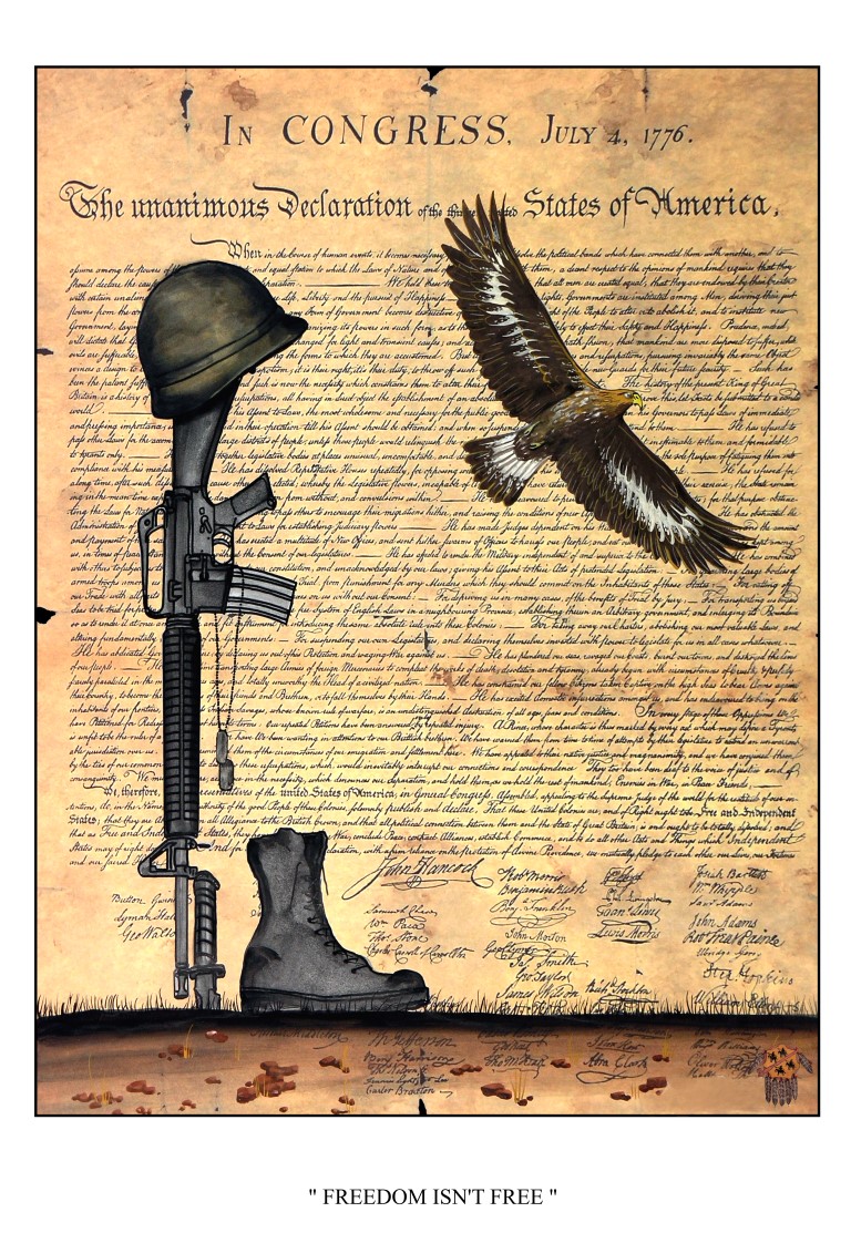 American Indians have proudly fought for their own nations, as well as serving in every war of the United States and branch of the military; including the medical corps, military police, engineering corps and the cavalry.  The Indians offered their services, lives and money in these wars, and in WWI, more served in proportion to their number and means than any other race or class of the population, despite the fact the United States did not universally give Indians citizenship until 1924.